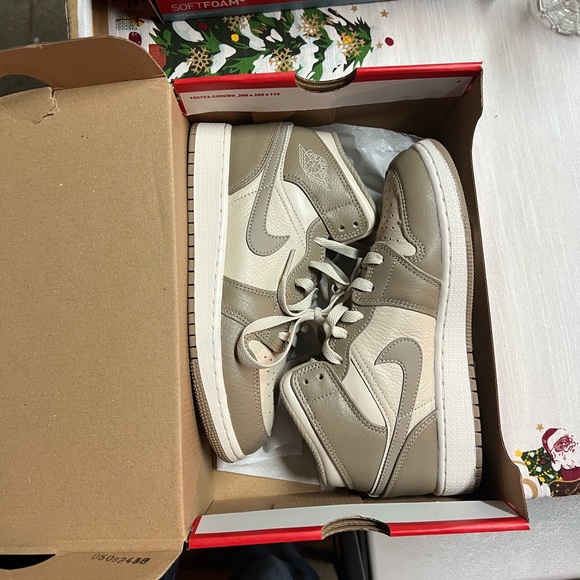Jordan Other - Jordan Boy Tan and Cream High-Top Sneakers